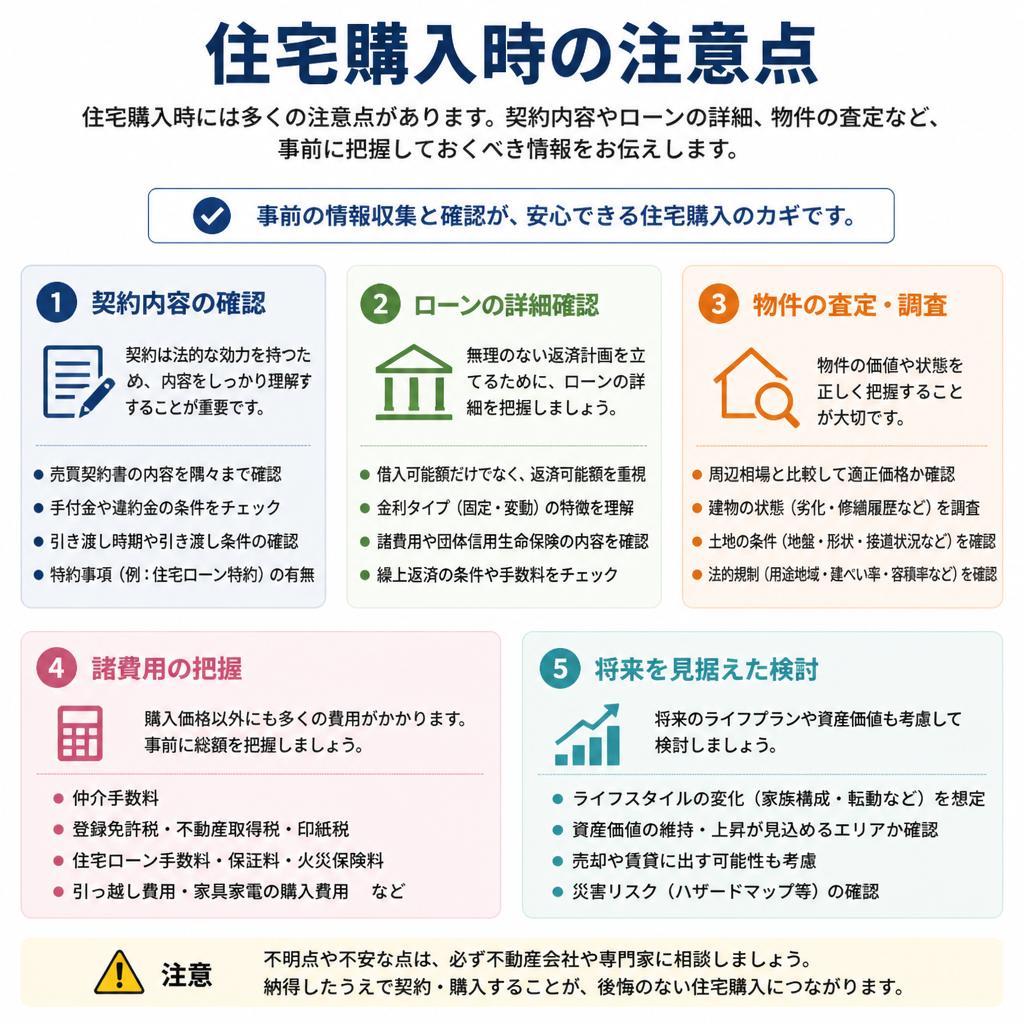 5. 不動産購入時の注意点