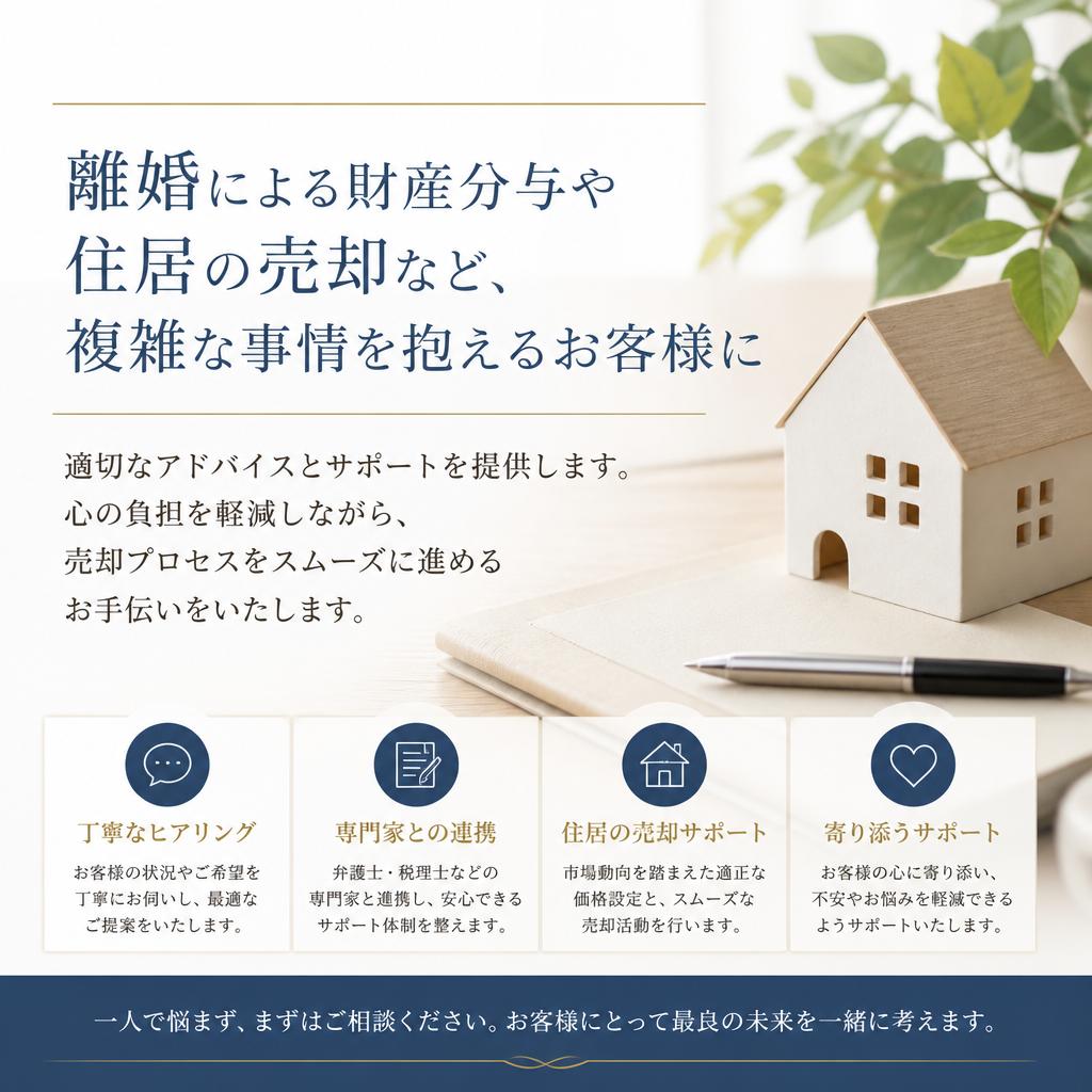 離婚に伴う不動産売却のサポート