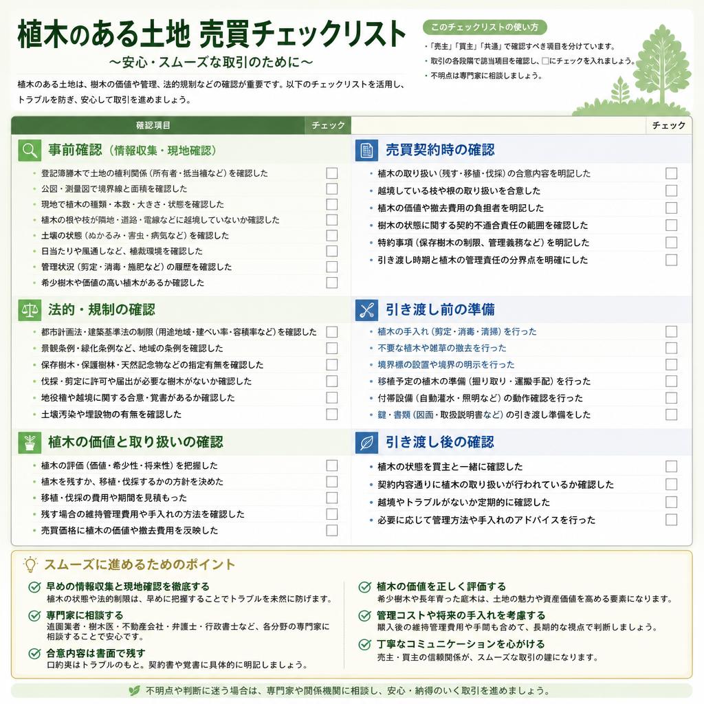 スムーズな売買のためのチェックリスト