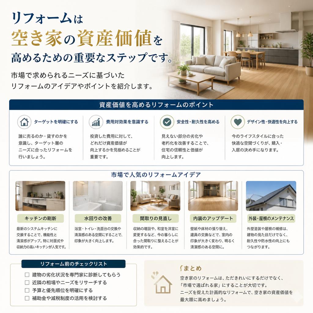 質の高いリフォームで価値を向上
