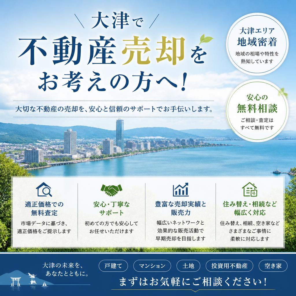 大津で不動産売却をお考えの方へ！
